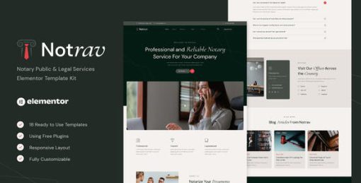 Notrav – Notary Public & Legal Services Elementor Template Kit