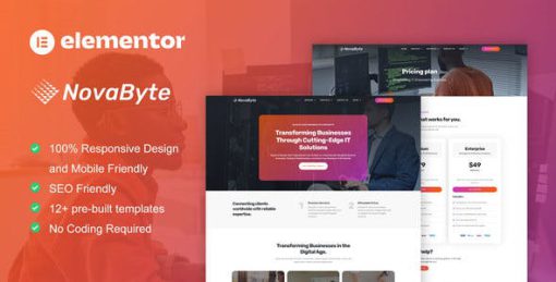 Novabyte – IT Solutions & Services Company Elementor Pro Template Kit