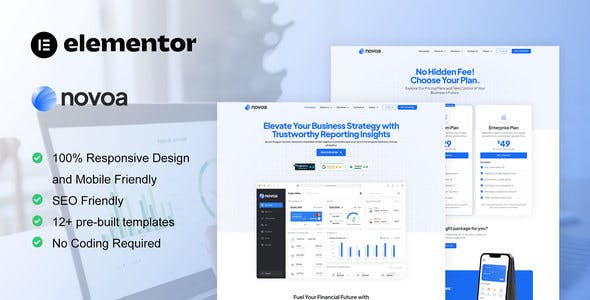 Novoa – Saas & Finance Software Service Elementor Template Kit Novoa – Saas & Finance Software Service Elementor Template Kit