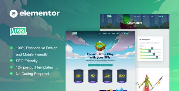 Nozzle – Game NFT Elementor Pro Template Kit Nozzle – Game NFT Elementor Pro Template Kit