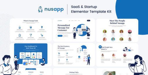 Nusapp – SaaS Startup & Business Elementor Template Kit