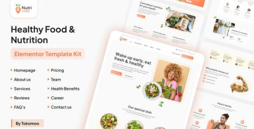 Nutri Food – Healthy Food & Nutrition Elementor Pro Template Kit