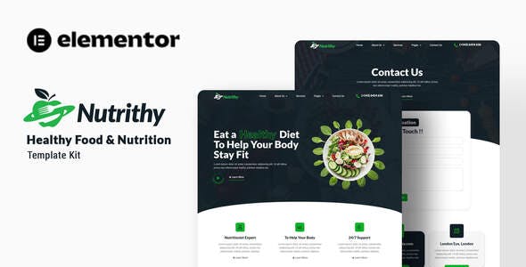 Nutrithy – Healthy Food & Nutrition Elementor Template Kit Nutrithy – Healthy Food & Nutrition Elementor Template Kit