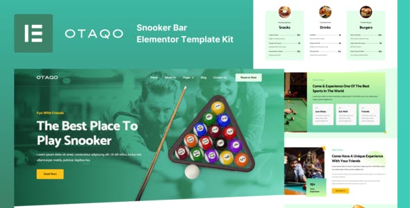 Otaqo – Snooker & Pool Bar Elementor Template Kit Otaqo – Snooker & Pool Bar Elementor Template Kit