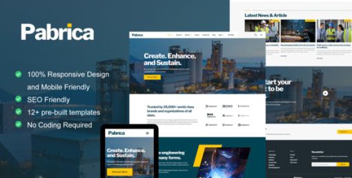 Pabrica – Engineering & Industrial Service Elementor Template Kit