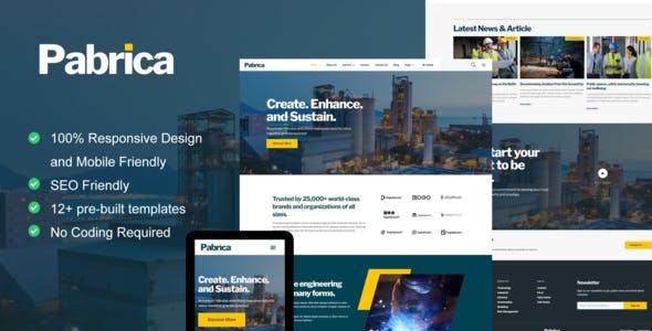 Pabrica – Engineering & Industrial Service Elementor Template Kit Pabrica – Engineering & Industrial Service Elementor Template Kit