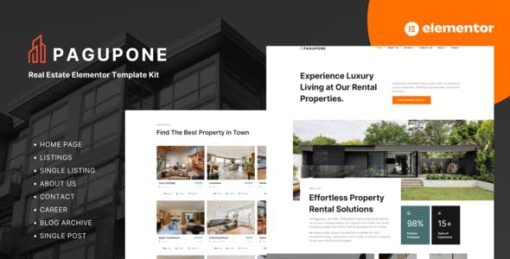 Pagupone – Real Estate Agency & Listing Elementor Template Kits