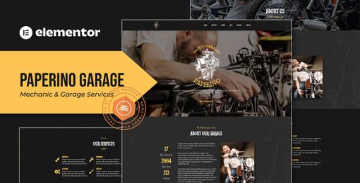 Paperino Garage – Mechanic Elementor Template Kit