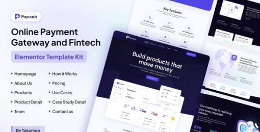 Paycash – Online Payment Gateway & Fintech Elementor Template Kit