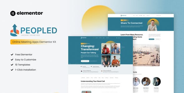 Peopled – Online Meeting App Elementor Template Kit Peopled – Online Meeting App Elementor Template Kit