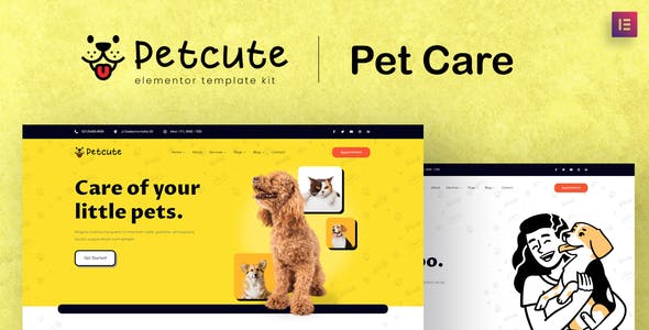 Pet Cute – Pet Care & Veterinary Elementor Template Kit Pet Cute – Pet Care & Veterinary Elementor Template Kit
