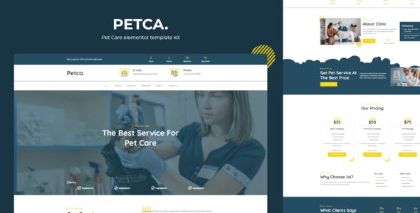 Petca – Pet Care Elementor Template Kit Petca – Pet Care Elementor Template Kit