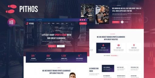 Pithos – Fitness Center & Cloubhouse Elementor Template Kit