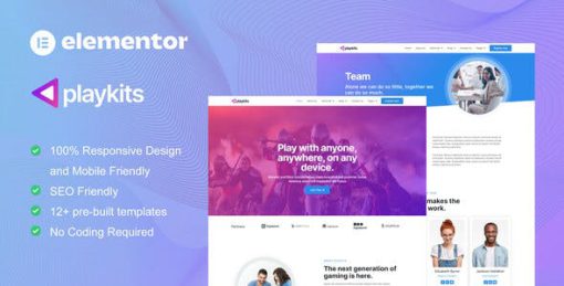 Playkits – Video Game Publisher & Shop Elementor Template Kit