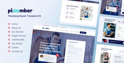 Ploomber – Plumbing Repair Elementor Template Kit