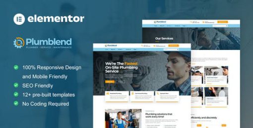 Plumbend – Plumbing Service Elementor Template Kit