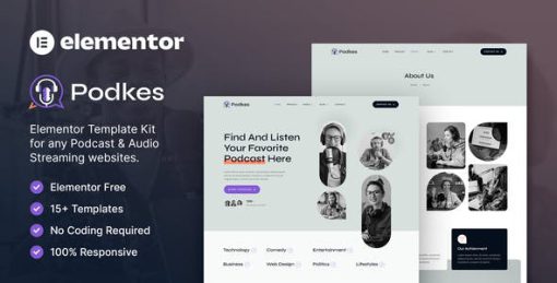 Podkes – Podcast & Audio Streaming Elementor Template Kit
