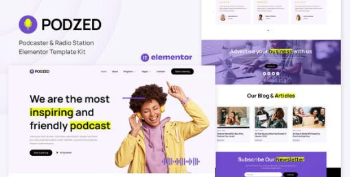 Podzed – Podcaster & Radio Station Elementor Template Kit