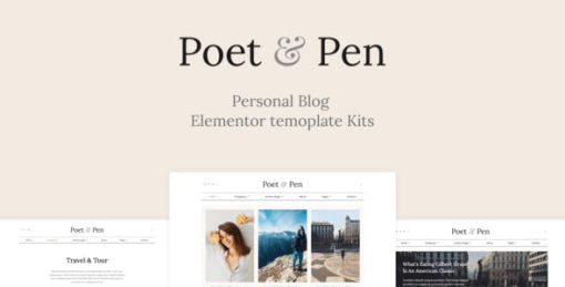 Poet & Pen – Personal Blog Elementor Template Kit
