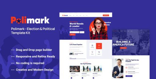 Polimark – Political Campaign & Elections Elementor Template Kit