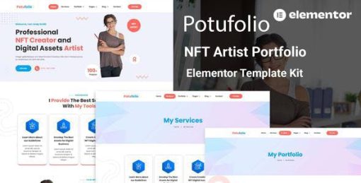 Potufolio – NFT Artist Portfolio Elementor Template Kit