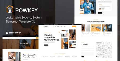 Powkey – Locksmith & Security System Elementor Template Kit
