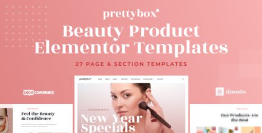 Prettybox – Cosmetic & Beauty Products Shop Elementor Template Kit