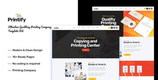 Printify – Printing Company Elementor Template Kit
