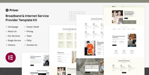 Priver – Broadband & Internet Service Provider Elementor Pro Template Kit