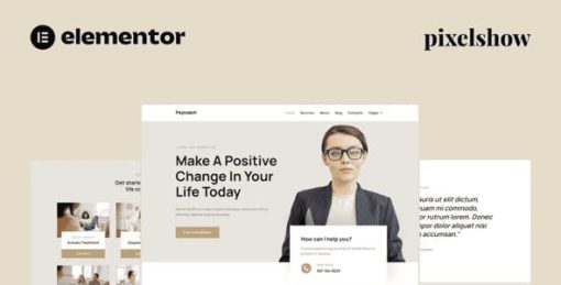 Psycoach – Life Coach & Psychologist Elementor Pro Full Site Kit