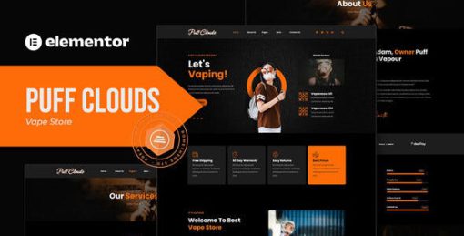 Puff Clouds – Vape Store Elementor Template kit