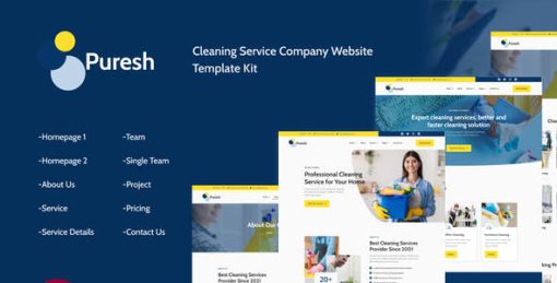 Puresh | Cleaning Services Company Elementor Template Kit