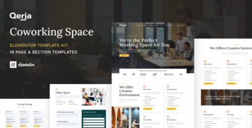 Qerja – Coworking Space WordPress Elementor Template Kit