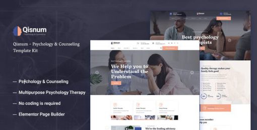 Qisnum – Psychology & Counseling Elementor Template Kit