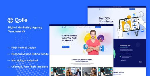 Qolle – Digital Marketing Agency Elementor Template Kit