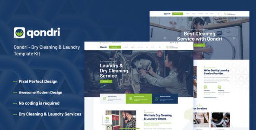 Qondri – Dry Cleaning & Laundry Elementor Template Kit