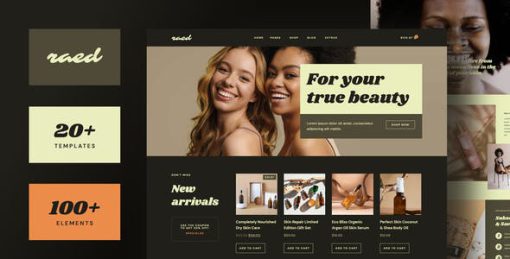 Raed – Organic Cosmetics & Natural Beauty Shop Elementor Template Kit