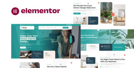 Raiou – Home Interior Design Elementor Template Kit