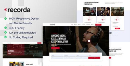 Recorda – Recording & Music Studio Elementor Template Kit