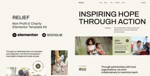 Relief – Non Profit & Charity Elementor Template Kit