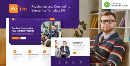 Relive – Psychology & Counseling Elementor Template Kit