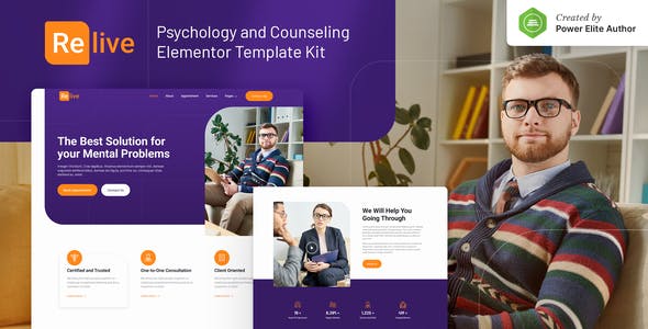 Relive – Psychology & Counseling Elementor Template Kit Relive – Psychology & Counseling Elementor Template Kit