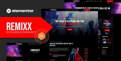 Remixx – Dj Course & Community Elementor Template Kit