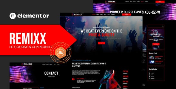 Remixx – Dj Course & Community Elementor Template Kit Remixx – Dj Course & Community Elementor Template Kit