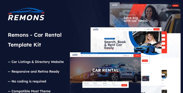 Remons – Car Rental Elementor Template Kit Remons – Car Rental Elementor Template Kit