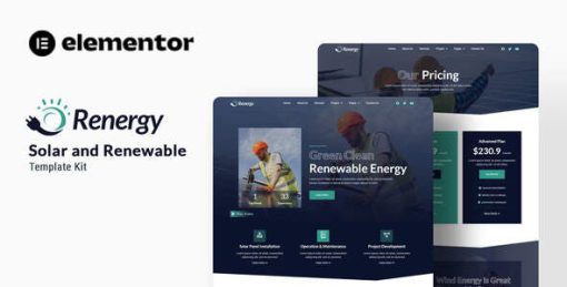 Renergy – Solar & Renewable Elementor Template Kit