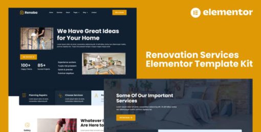Renoba – Renovation Services Elementor Template Kit