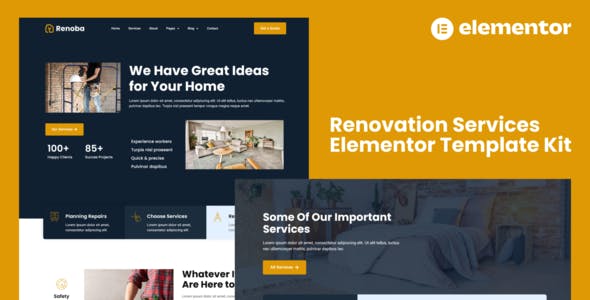 Renoba – Renovation Services Elementor Template Kit Renoba – Renovation Services Elementor Template Kit