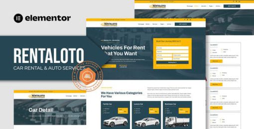 Rentaloto – Car Rental & Auto Services Elementor Template Kit