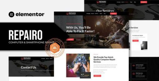 Repairo – Computer & Smartphone Repair Elementor Template Kit